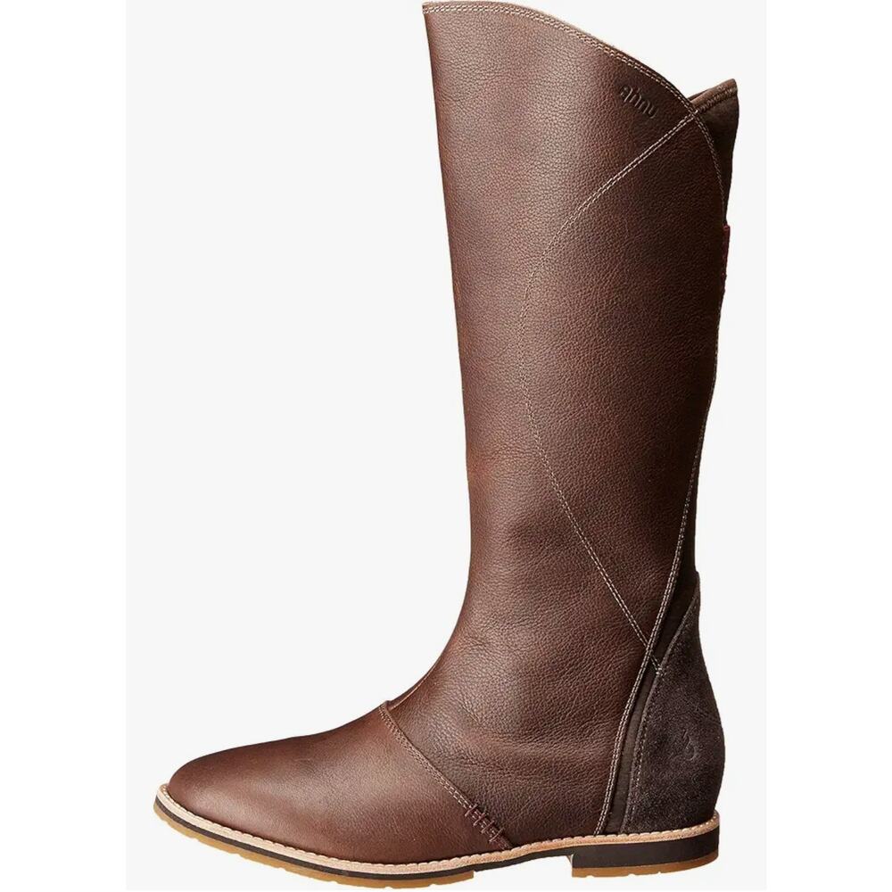 Ahnu Women Helena Tall Brandy Waterproof Leather Boots Sz 7.5 Comfort Western - Picture 2 of 10